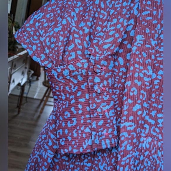 A NEW DAY Multicolored Romantic Classic Pleated Maxi Dress Long Sleeves - Picture 10 of 12